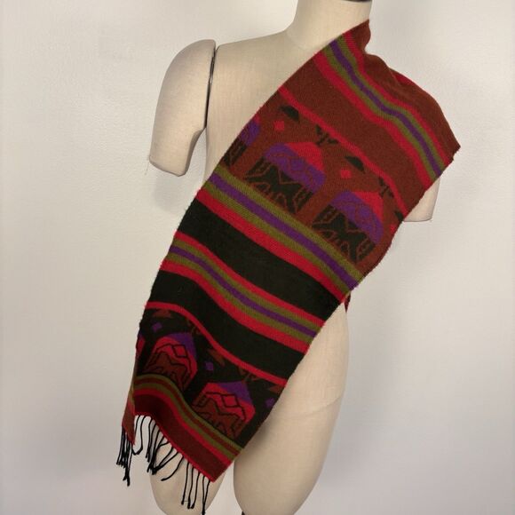 Aztec Southwestern Fringe Long Scarf - Picture 4 of 6